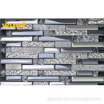 Anti - Oxidation Mesh Mounted Brushed Aluminium Mosaic Tile